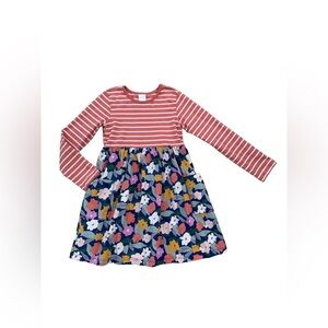 Hanna Andersson Size 130, 8, Mixie Dress in Stripes and Flowers
